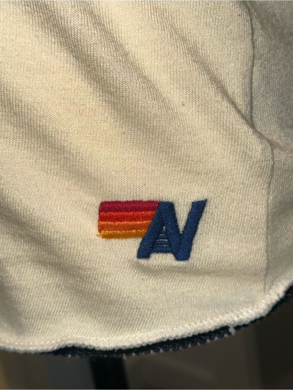 Aviator Nation Cream Tank with Black Lightning Bolt - Picture 3 of 4